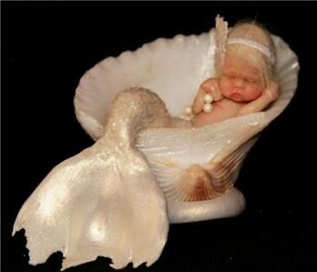 ooak mermaid baby doll Mythical Mermaids, Seashell Ideas, Doll Mermaid, Faerie Garden, Art Vampire, Fairy Baby, Dengeki Daisy, Mermaid Photos, Mermaid Baby