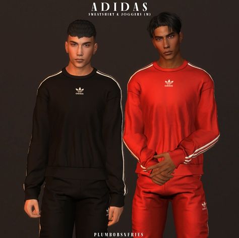 ADIDAS | sweatshirt & joggers (male) | ali Sims 4 Cc Male Workout Clothes, Sims 4 Adidas, Man Gym Outfit, Sims 4 Cc Boys Clothing, Adidas Set, Sims 4 Men Clothing, Sims 4 Male Clothes, Sims 4 Cas Mods, Sims 4 Cc