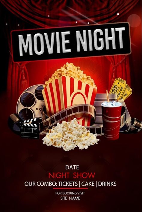 Movie Night Template, Movie Night Design, Movie Night Flyer Template Free, Movie Night Wallpaper, Movie Flyer Design, Movie Night Poster Design, Movie Night Flyer Design, Movie Night Background, Movie Night Poster