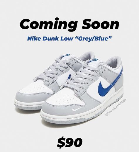 Coming soon Nike Dunk Low Gray, Cool Nike Shoes, Pretty Sneakers, Trendy Shoes Sneakers, Nike Shoes Girls, Nike Fashion Shoes, Blue Jordans, Preppy Shoes, Pretty Shoes Sneakers