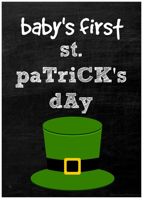 Hey mommas! Is your little one celebrating their first St. Patrick's Day next week? Celebrate the occasion with this cute "My First St. Patrick's Day" printable photo prop. My First St Patricks Day, Leprechaun Craft, Shamrock Craft, Printable Photo Props, Baby Milestone Cards, St Patrick's Day Crafts, Rainbow Crafts, Baby Milestone, Milestone Cards