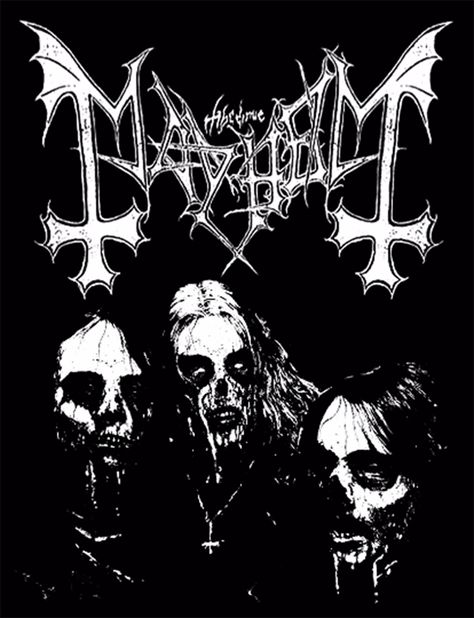 Mayhem Black Metal, Mayhem Band, Hellboy Tattoo, Metal Ideas, Black Metal Art, Heavy Metal Art, Extreme Metal, Band Wallpapers, Metal Albums