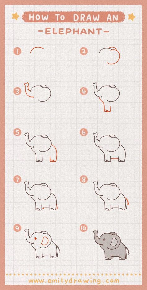 The Complete Guide on How to Draw an Elephant - Want to draw a super cute an Elephant head fast and easy? Follow these 6 simple, step-by-step diagrams and you'll be drawing a beautiful an Elephant in no time! Elephant Drawing For Kids, Easy Elephant Drawing, Elephant Doodle, Draw An Elephant, Journal Collection, Easy Animal Drawings, Drawing Tutorials For Beginners, Easy Doodles, Elephant Drawing