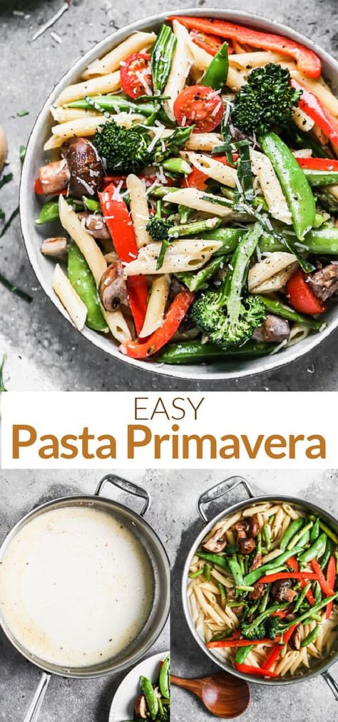 Primavera Sauce, Pasta Primavera Sauce, Easy Pasta Primavera, Pasta Primavera Recipe, Tastes Better From Scratch, Simple Pasta, Chicken Breast Recipes Easy, Italian Foods, Pasta Primavera