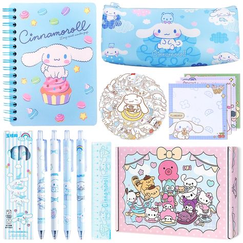 PRICES MAY VARY. 💖【Kawaii Stationery Set in Gift Box】Including 1 jounal notebook, 50 stickers, 4 retractable gel pens, 1 pencil cse, 1 lanyard, 80 sheets of sticky notes. 💖【Cute Design】Designed with popular anime characters, this school supplies set is suitable for students and anyone who values creativity and personality in their daily lives. 💖【All-in-One Convenience】 This stationery set offers everything you need in one package – from notebooks to pens, pencil cse, and stickers, ensuring yo Journal Sticky Notes, Sticky Notes Cute, Pen Journal, Cute School Supplies, Kawaii Stationery, Popular Anime, Cute Stationery, Journal Stickers, Stationery Set