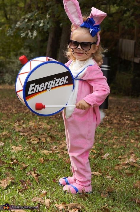 Energizer Bunny Halloween Costume, Energizer Bunny Costume, Bunny Costume Kids, Unique Toddler Halloween Costumes, Old Halloween Costumes, Halloween Costume Toddler Girl, Energizer Bunny, Unique Couple Halloween Costumes, Bunny Halloween Costume