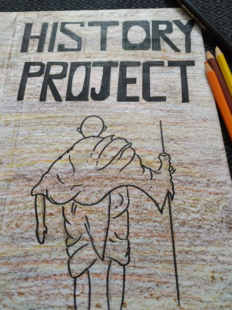 Handmade history project file/notebook cover page. Simple materials-easy steps-fun making😊 Cover Page For History Project, History Project File Cover Ideas, History Notebook Cover Ideas, History Project Cover Page Ideas School, History Project Cover Page, History Project File, History Project Cover Page Ideas, History Notebook Cover, History Notebook