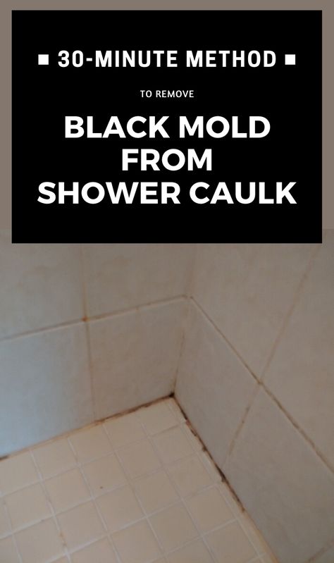 30-Minute Method To Remove Black Mold From Shower Caulk - 101CleaningTips.net Shower Mildew Remover, Cleaning Caulk Mold, How To Remove Black Mold From Shower Caulking, How To Remove Mold From Shower Caulking, Removing Mold From Shower Caulk, Remove Mold From Caulk, Remove Black Mold From Shower Grout, Shower Caulking Tips, How To Get Rid Of Mold In Shower Grout