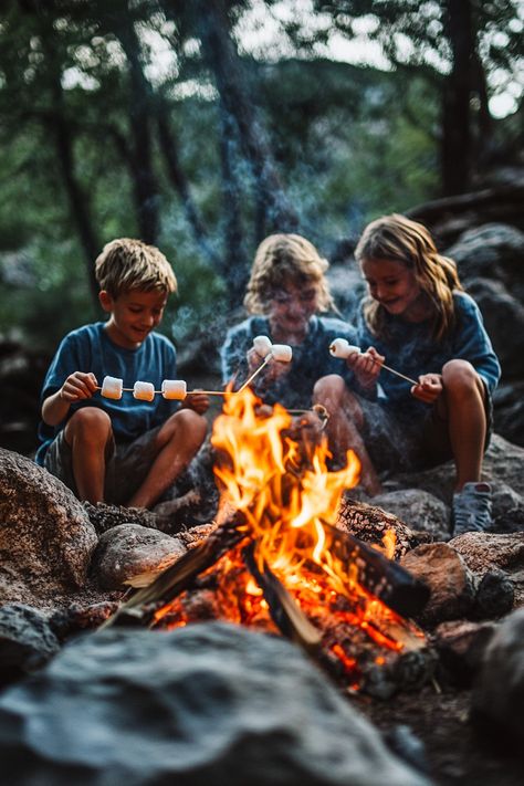 "👨‍👩‍👧‍👦🏕️ Create lasting memories with a family camping trip! Swipe through for tips on fun activities, campsite setups, and bonding in the great outdoors. 🌲🚐 #FamilyCamping #OutdoorFun #CampingWithKids" Family Camping Photoshoot, Camping Family Photos, Family Camping Aesthetic, People Around Campfire, Camping Poses, Family Camping Photography, Camping With Family, Camping Photoshoot, Family Vision