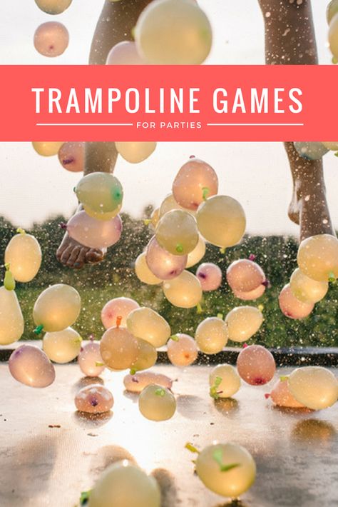 Trampoline Games For Kids, Fun Trampoline Games, Trampoline Ideas, Games For Parties, Trampoline Birthday Party, Trampoline Games, Trampoline Party, Backyard Trampoline, Fun Summer Activities