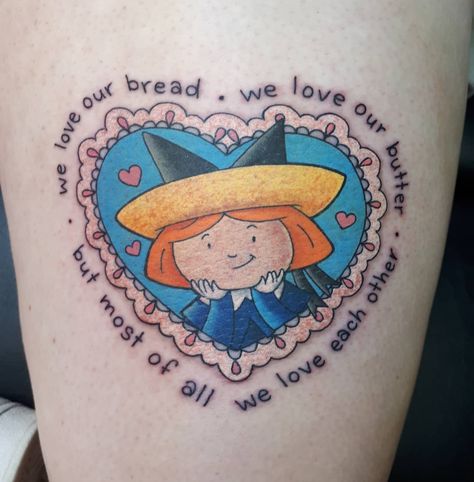 Mary Engelbreit Tattoo, Dipper And Mabel Tattoo, Nostalgic Tattoos Childhood, Brittany Broski Tattoo, Madeline Tattoo, Nostalgic Tattoos, Ottawa Tattoo, Tattoo Bts, Rad Tattoos