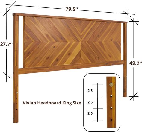 Amazon.com: Bme Vivian Headboard ONLY, Rustic & Scandinavian Style with Solid Acacia Wood, Easy Assembly, Queen, Rustic Golden Brown : Everything Else Pattern Headboard, Rustic Style Bedroom, Lit King Size, King Size Headboard, Wooden Headboard, Queen Bed Frame, Queen Headboard, Wood Pattern, Wood Headboard