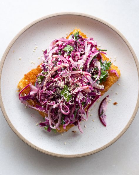 Justine Snacks Cabbage, Savory Tofu Recipes, Grilled Green Tomatoes, Tofu Cutlets, Tofu Crispy, Fried Feta, Justine Snacks, Justine Doiron, Cabbage Slaw Recipes