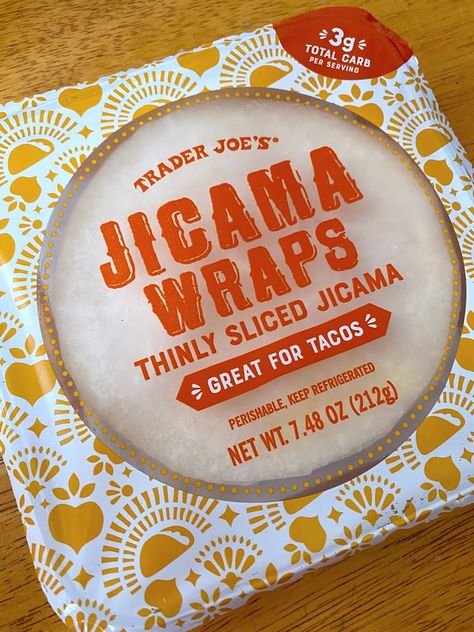 How Do Trader Joe's Low-Carb Jicama Wraps Taste? | POPSUGAR Fitness Jicama Wraps, Chili Lime Chicken Burgers, Best Trader Joes Products, Fruit Wraps, Peanut Butter Filled Pretzels, Trader Joe's Products, Low Carb Tacos, Taco Fillings, Peanut Butter Granola