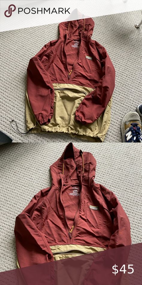 LL BEAN mens mountain classic anorak size medium Classic Collection, Ll Bean, L L Bean, Front Pocket, Quarter Zip, Athletic Jacket, Size Medium, Fashion Tips, Clothes Design