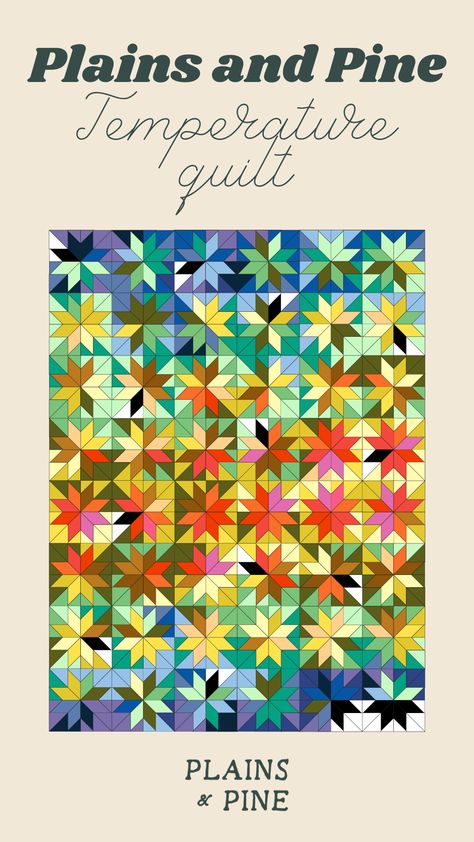 Tempature Quilts, Temperature Quilts Ideas, Temperature Quilt Ideas And Designs, Temperature Quilts, Temperature Quilt, Tree Quilts, Temperature Blanket, Lone Star Quilt, Bright Quilts