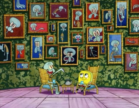 Spongebob Images, Spongebob Logic, Squidward Art, Squidward Painting, Spongebob House, Spongebob Background, Spongebob Funny Pictures, 30 Day Art Challenge, Spongebob Pics