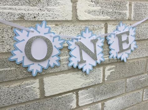 Frozen Birthday Banner, Snowflake Banner, Snowflake Birthday Party, Frozen Printables, First Birthday Decor, Frozen Frozen, Silver Card, Cricut Birthday, Frozen Themed Birthday Party