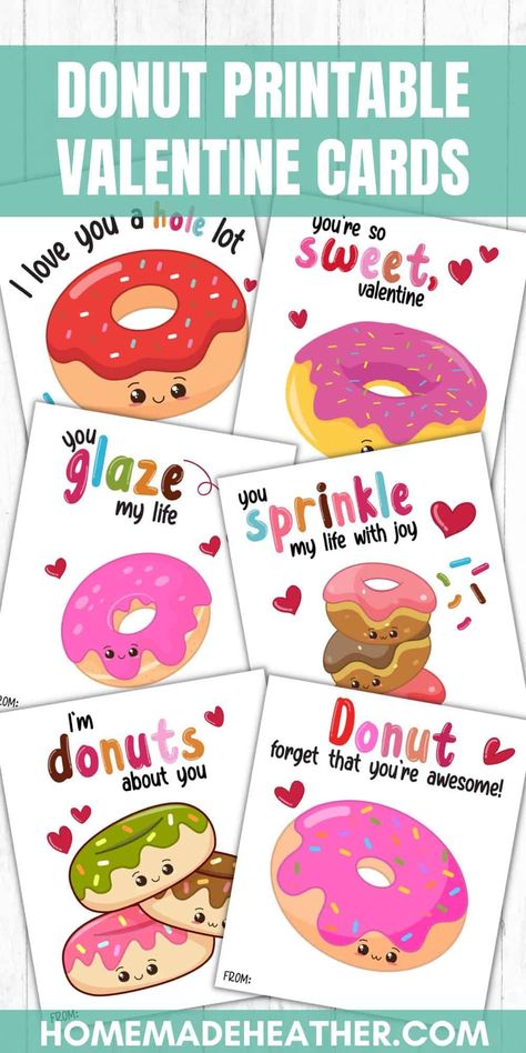 These free printable donut valentines are great for gifting to friends and family this Valentines Day. Make fun cards for sweet donut fans! Donut Valentine Card, Donut Valentine Ideas, Printable Valentines Day Cards For Kids, Free Printable Valentine Cards For Kids, Free Printable Valentines For Kids, Free Printable Valentines Day Cards, Saturday Activities, Valentines Card Printable, Free Printable Valentine Cards