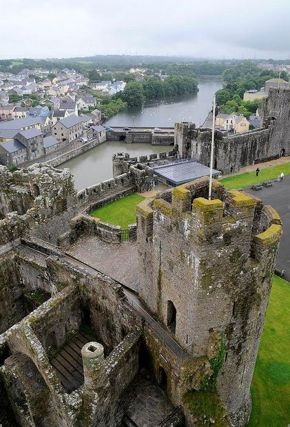 View from the towers of Pembroke Castle _Wales by Niall Corbet Castle Modern, Pembroke Castle, Paradise Places, Welsh Castles, British Castles, Chateau Medieval, Visit Wales, Sir William, Beautiful Castles