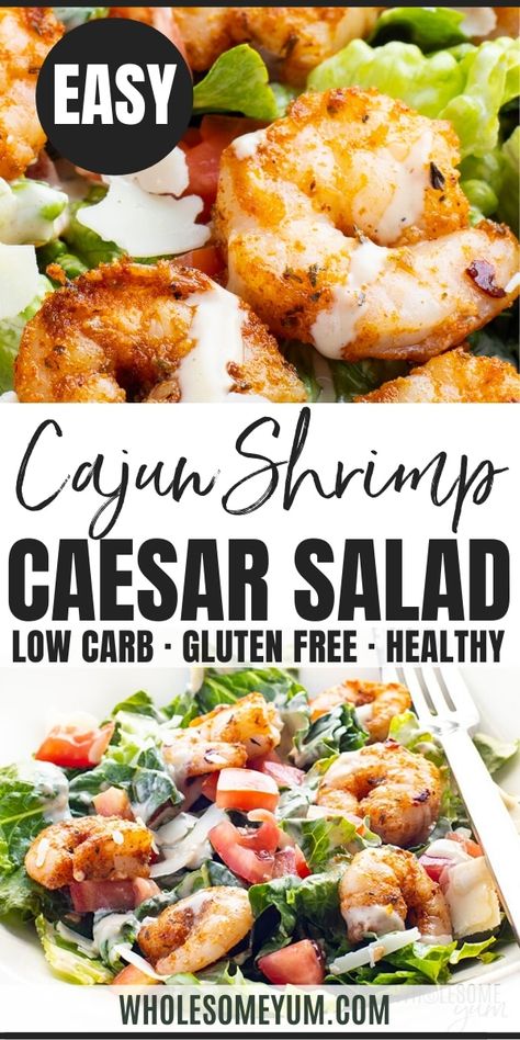 Keto Light Dinner, Shrimp On Salad Recipes, Salad Ideas With Shrimp, Shrimp On Salad, Shrimp For Salad Recipes, Shrimp With Salad, Shrimp Salad Recipes Healthy Low Carb, Cesar Salad With Shrimp, Shrimp Dinner Salad