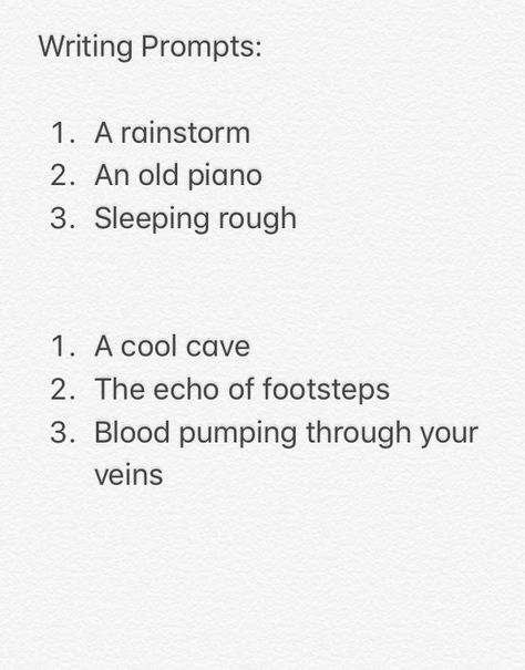 Writing Prompts- three things to include in a scene Musical Writing Prompts, Three Word Prompts, 3 Things Writing Prompt, Visual Writing Prompts Aesthetic, Scenes For Writing, Three Word Writing Prompts, Fantasy Scene Ideas Writing, Daily Creative Writing Prompts, Writing Scene Prompts