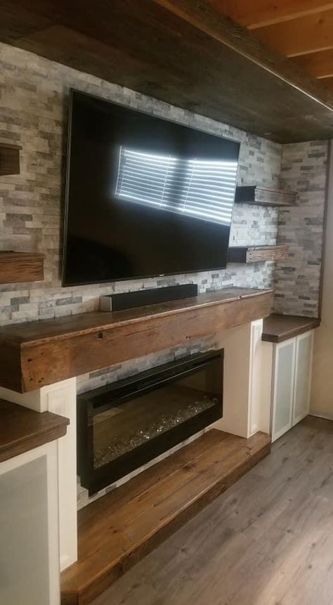 Man Cave Fireplace, Tv Mantle, Media Cabinets, Tv Fal, Fireplaces Ideas, Wall Mounted Fireplace, Fireplace Update, Faux Fireplace Diy, Build A Fireplace