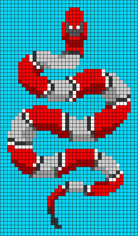 Snake Pixel Art Grid, Snake Alpha Pattern, Alpha Pattern Animals, Snake Pixel Art, Pixel Art Templates Pattern, Pixel Art Pattern Design, Pixel Quilting, Graph Crochet, Chain Keychain