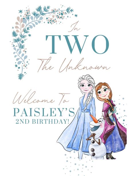 Freozen - 2nd Birthday Invitation Winter Themed 2nd Birthday Party, Frozen Themed Birthday Party Invitations, Second Birthday Frozen Theme, Frozen Two Birthday Party, Frozen Birthday Party 2 Year, 2nd Birthday Frozen Theme, Frozen Themed 2nd Birthday Party, Frozen Second Birthday, Frozen Second Birthday Party