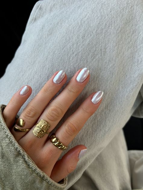 Chrome White Nails, White Chrome Nails, Pale White, White Chrome, Chrome Nails, White Nails, Nails, White