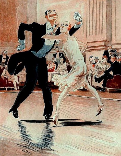 Fournier, Henry - Couple Dancing 'Le Charleston'- 'La Vie Parisienne' 1920s Dance, 1920s France, Charleston Dance, Advertising Archives, Art Deco Illustration, Deco Poster, Art Deco Posters, Photography Beauty, Clothing Photography