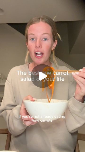 The raw carrot salad has gotten a LOT of attention in the health & wellness space because of its ability to support gut mobility & bind t... | Instagram Carrot Salad Recipes For Hormones, Ways To Eat Sprouts, Carrot Salad For Hormones, Carrot Ribbon Salad, Recipe Carrots, Raw Carrot Salad, Excess Estrogen, Carrot Recipe, Light Lunches