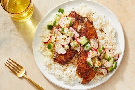 Ponzu Sauce, Dhal Recipe, Blue Apron Recipes, Marinated Cucumbers, Marinated Vegetables, Dried Orange Peel, Garlic Rice, Tilapia Recipes, Blue Apron