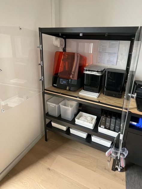 3D Printing: My DIY Formlabs Enclosure Project 3d Print Setup, 3d Printing Office, 3d Printing Studio, 3d Printer Office Setup, 3d Printing Room Setup, 3d Printing Station, 3d Printing Room, 3d Printing Setup, 3d Printer Station