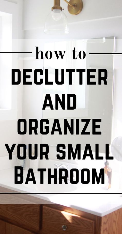 If your small bathroom is full of clutter and old toiletries, its time to declutter and organize it! This post will walk you step by step through decluttering and organizing your small space so that it feels bigger and is easier to keep clean! cleaning hacks, cleaning tips, organizing ideas, minimalism Laundry Drawers, Organize Bathroom Counter, Small Bathroom Organization Ideas, Bathroom Organization Countertop, Declutter Bathroom, Diy Bathroom Storage Ideas, Bathroom Organization Ideas, Bathroom Counter Organization, Organize Your Bathroom