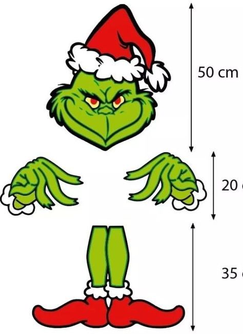 Printable Grinch Decorations, Diy Christmas Decorations Grinch, The Grinch Diy Decoration, Grinch Cutouts Template, Grinch Christmas Door Decorations, Grinch Cutouts, Grinch Decorations Diy, The Grinch Christmas Decorations Diy, Grinch Diy Decorations