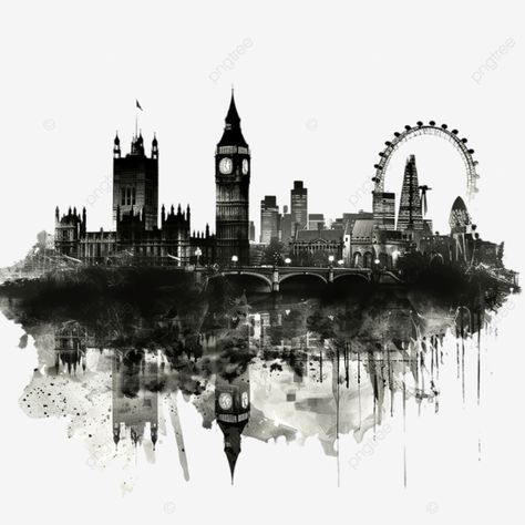 london skyline black and white silhouette london city skyline png London City Skyline, Building Silhouette, Black And White Silhouette, City Skyline Silhouette, York Uk, London Buildings, Night Skyline, Sublimation Ideas Projects Inspiration, Silhouette Tattoos