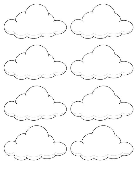 Back Template, Cloud Outline, Cloud Template, Baby Crib Diy, Game Fruit, Fish Outline, Polaroid Picture Frame, Cloud Party, Cloud Stencil