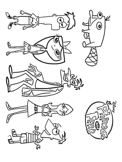 Phineas and Ferb coloring pages. Free Printable Phineas and Ferb coloring pages. Candace And Jeremy, Disney Coloring Pages Printables, Phineas E Ferb, Wrist Tattoo Designs, Octopus Tattoo Design, Phineas Y Ferb, Boy Coloring, Cartoon Character Tattoos, Art Sketches Doodles