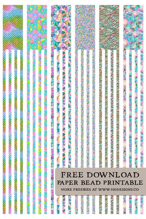 Free Download: Paper Beads Printable – HG Designs Paper Beads Template Printable, Paper Bead Templates, Beads Template, Paper Beads Diy, Paper Beads Template, Bead Templates, Make Paper Beads, Templates Printable Free, Paper Beads