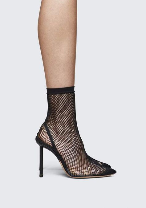 Alexander Wang CADEN FISHNET HEEL Pumps Alexander Shoes, Elegant Footwear, Net Tights, Alexander Wang Shoes, Ready To Wear Fashion, Clear Shoes, Mesh Heels, Feminine Fashion, Shoes Sneakers Nike