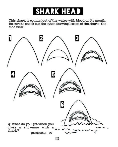 Shark Coming Out Of Water Drawing, Shark Eyes Drawing, How To Draw A Shark Easy, How To Draw A Shark Step By Step, Shark Mouth Drawing, Shark Head Drawing, How To Draw A Shark, Shark Drawing Easy, Shark Food