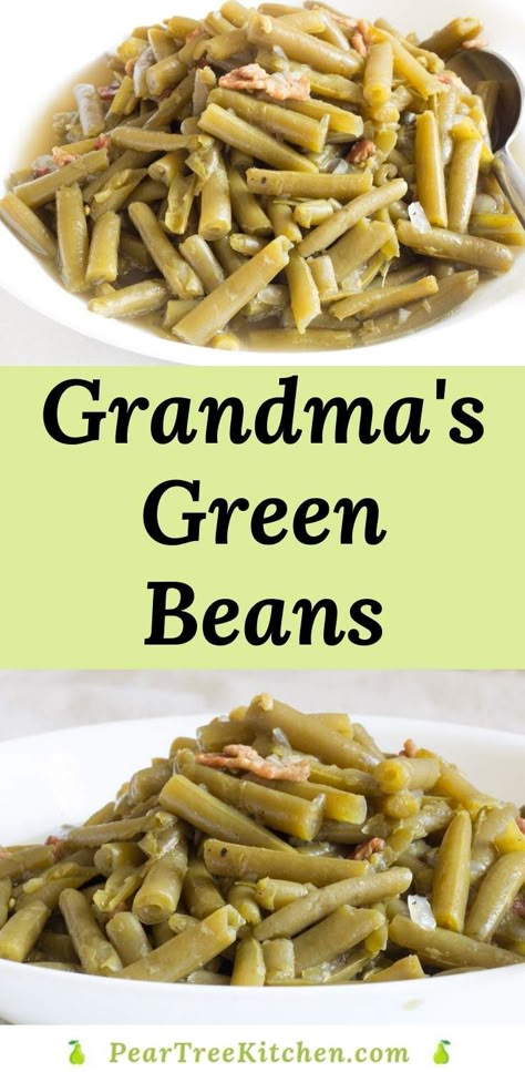 Recipes For Canned Green Beans, Green Bean Recipes Canned, Slow Cooked Green Beans, Southern Green Bean Recipes, Canned Green Bean Recipes, Bacon Green Beans, Best Green Beans, Grean Beans, Canned Green Beans