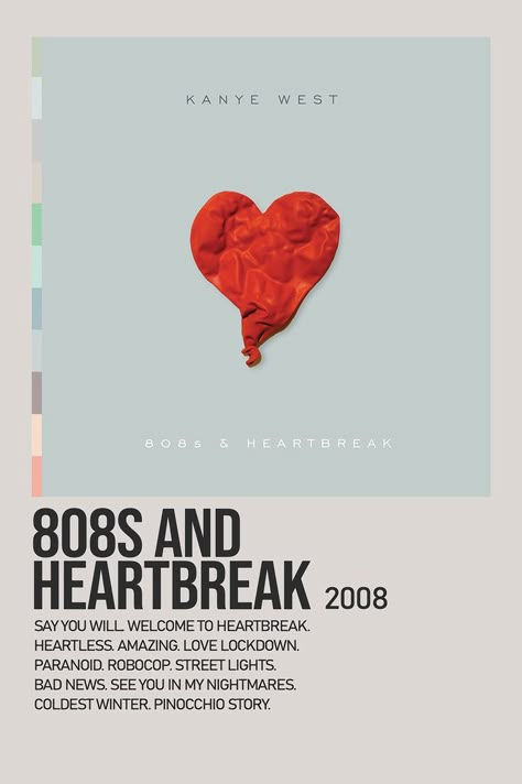 minimalist album poster 808s and heartbreak alternate album poster kanye west alternative album poster Album Covers Kanye West, Album Covers Kanye, 808s And Heartbreak, Minimalist Album Poster, Album Covers Music, Kanye West Albums, Kanye West Wallpaper, Custom Album Covers, Posters On Wall Bedroom