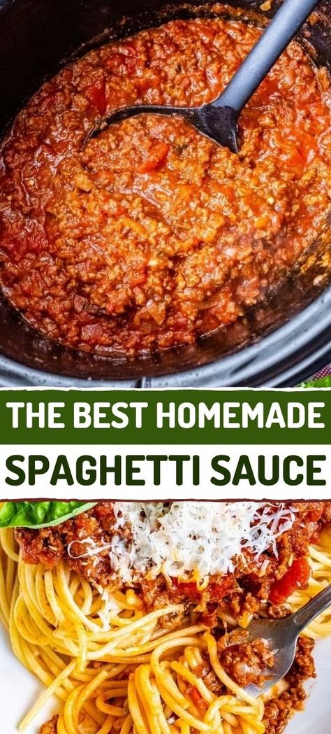 The Best Homemade Spaghetti Sauce Good Spagetti Recipe, Thick Spaghetti Meat Sauce, Keto Meat Sauce Spaghetti, Best Slow Cooker Spaghetti Sauce, How To Make Homemade Spagetti Sauce, Best Speggetti Sauce Recipe, Best Speggetti Sauce, Best Tasting Spaghetti Sauce, Recipe Spaghetti Sauce