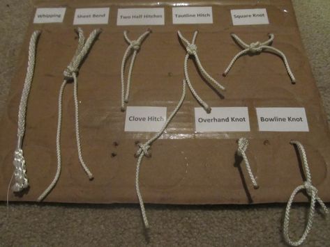 How to Make a Knot Tying Board Knot Tying Board, Scouts Activities, Scout Knots, Cub Scouts Wolf, Cub Scouts Bear, Tiger Scouts, Cub Scout Crafts, Wolf Scouts, Scout Games