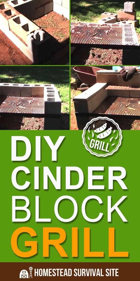 This cinder block grill is so easy to build, anyone can do it. You just need a few materials and you'll be grilling out in no time. Here's how to build it. Cinder Block Grill Station, Cinder Block Grill, Homestead Equipment, Homemade Grill, Bbq Diy, Outdoor Grill Diy, Grilling Station, Cinder Block Bench, Thanksgiving Casserole