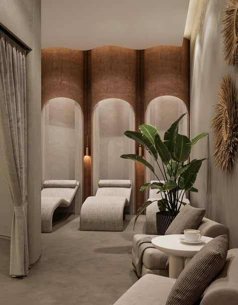 BLUSH AND BRUSH SPA IN SAUDI ARABIA :: Behance Retail Store Design Ideas, Spa Interiors, Massage Room Design, Beauty Retail, Home Yoga Room, Spa Luxe, Dream Spa, Spa Studio, Wellness Room