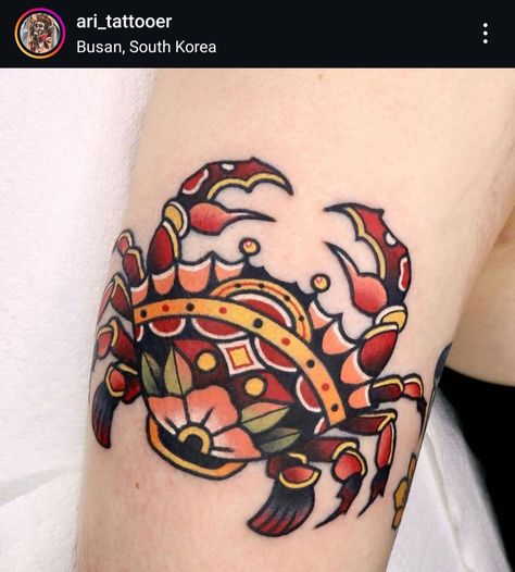 Neotraditional Tattoo, Crab, Tattoos