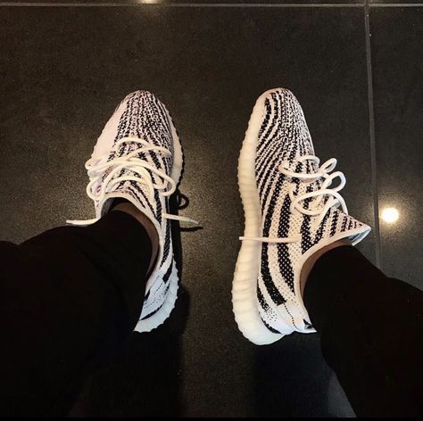 Zebra Outfit, Yeezy Zebra, Looks Adidas, Fake Shoes, Sneakers Outfit Men, Yeezy Outfit, Yeezy Boost 350 V2, Yeezy 350, Hype Shoes